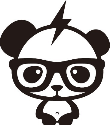 黑白色卡通熊猫