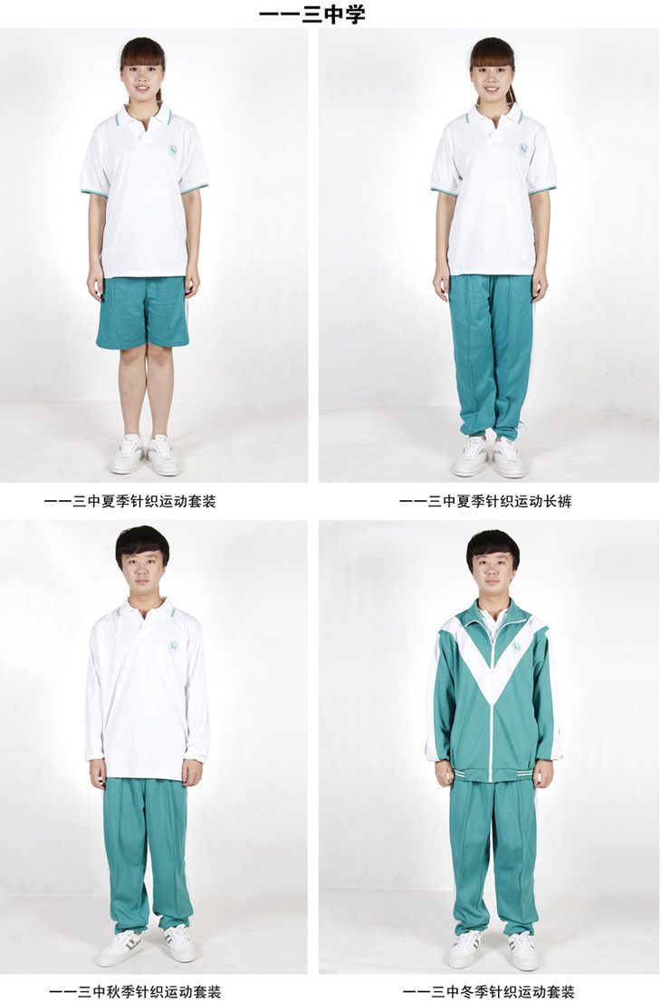 望子成龙 广州市第一一三中学校服 夏季针织上衣t恤