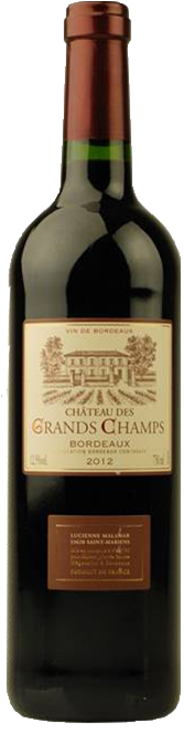 法国bordeaux大尚佩斯庄园干红 红酒 2012chateau grands champs
