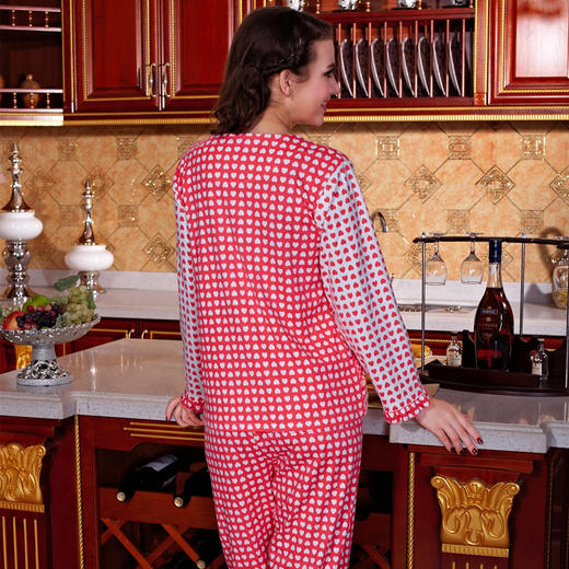 女人长袖卡通针织棉秋冬季家居服 商品图2