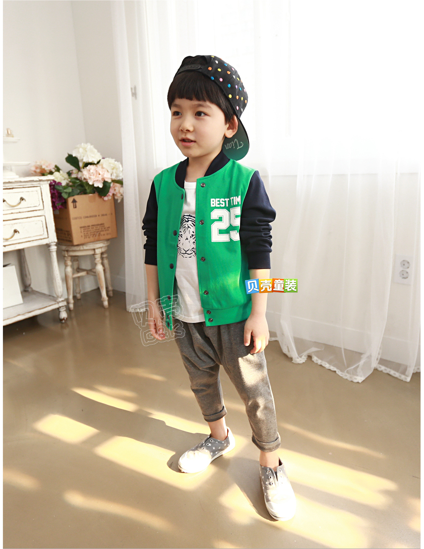 2014 秋季韩版可爱宝宝童装数字款儿童长袖开