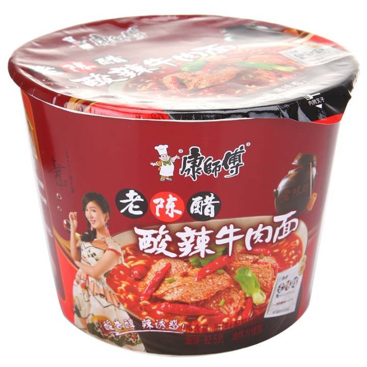 康师傅 酸辣牛肉面 桶面 120g