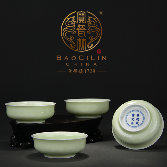 【宝瓷林】莲运八宝四杯套组