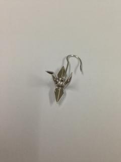 银色折纸吉祥鹤耳环 商品图0