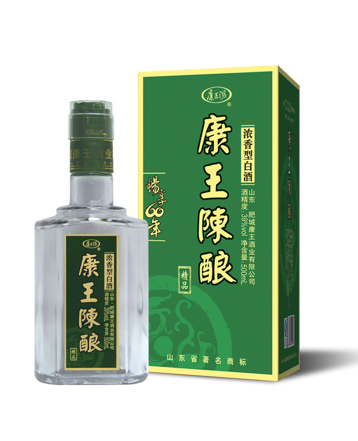 39度精品陈酿由肥城康王酒业有限公司运营,属白酒类系列产品,其品质