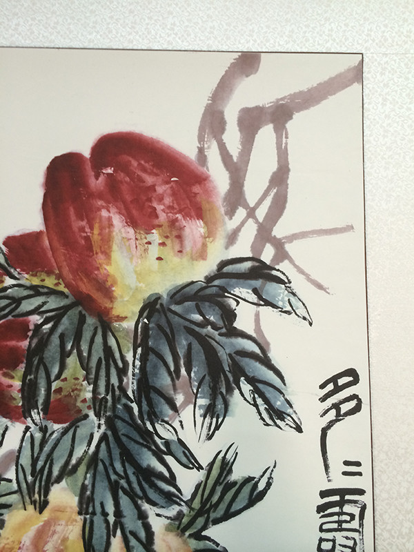 齐白石国画八十八岁多寿图客厅酒店饭店装饰装潢家居礼品竖轴