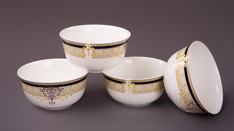 红叶正品 56头欧式餐具套装景德镇高档骨瓷碗盘碟 红叶