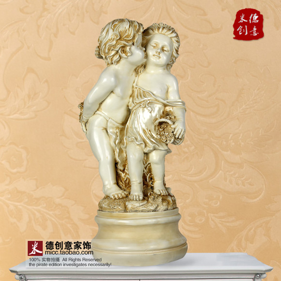 欧式天使玻璃钢树脂雕塑园林艺术摆件酒店会所客厅软装
