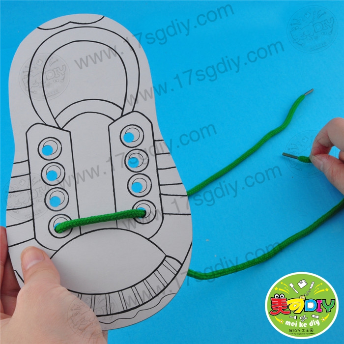 穿鞋带 穿鞋板(单个装)手工益智玩教具 幼儿园儿童穿绳手工DIY