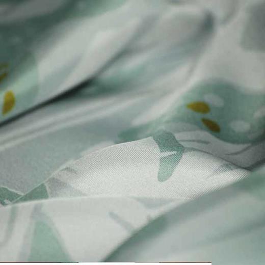 莲花印象07绿灰 桑蚕丝斜纹绸丝巾 商品图2