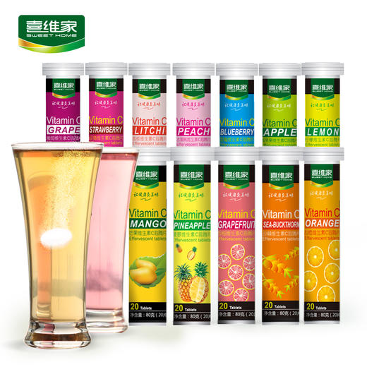 喜维家vc泡腾片12支礼盒装   全家畅享VC/ 年货送礼满满爱意 商品图1