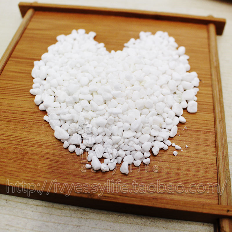 IVY100g白色石子 多肉盆栽水培植物鱼缸装饰 铺面石纯白小白石