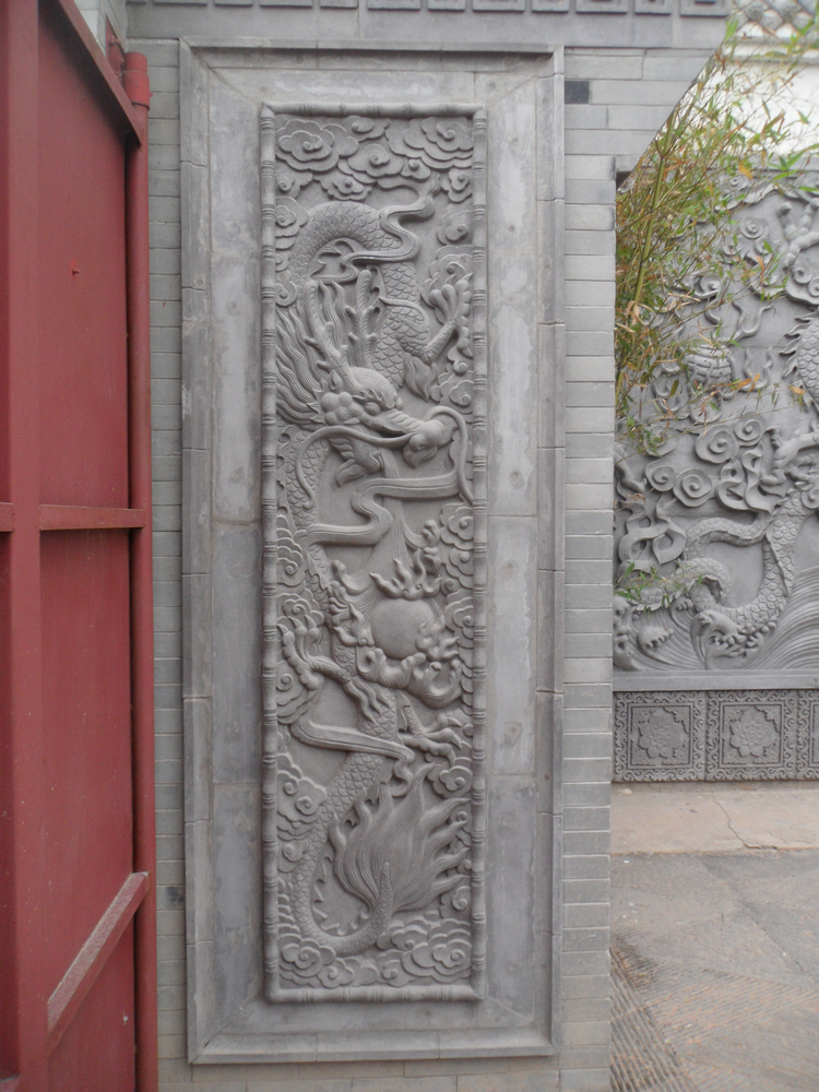 唐语砖雕 中式仿古门头门柱装饰 龙吐珠50*200cm|ty