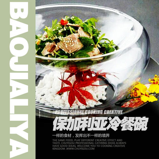 保加利亚玻璃冷餐碗 中空玻璃创意碗 创意盛器  创意中空玻璃盆 商品图5