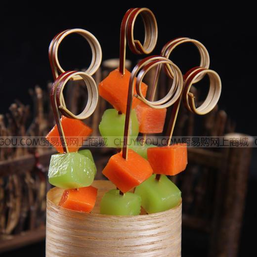 紫金圈 艺术竹签 紫金竹签 食品艺术竹签 【50只/包】 商品图2