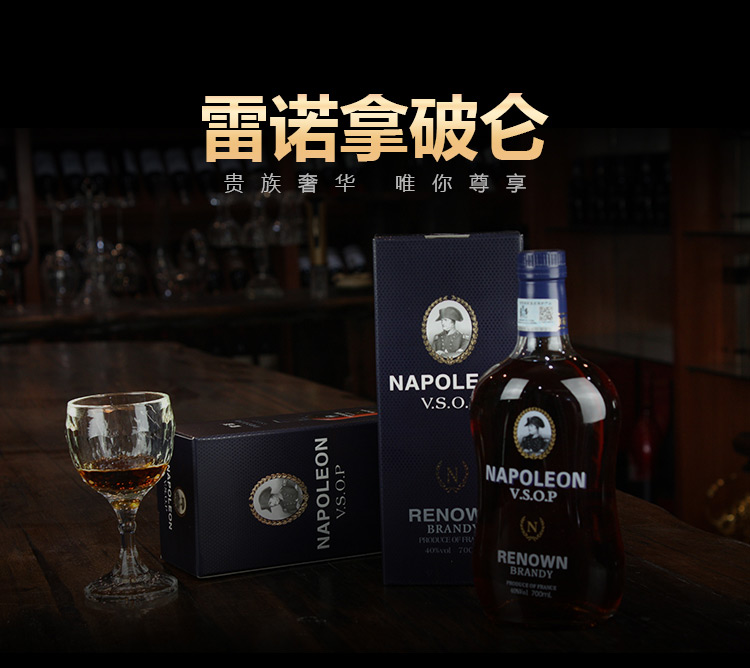 法国原液进口 洋酒 雷诺拿破仑礼盒 白兰地vsop 700ml