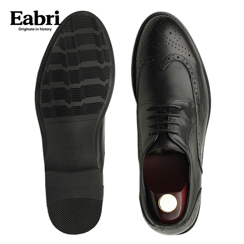 仕族Eabri男潮流皮鞋德比鞋 雕花头层牛皮真皮