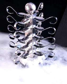 创意布迪架 创意盛器【套餐一是支架，套餐二包括10只弯勺，套餐三包括20只弯勺】