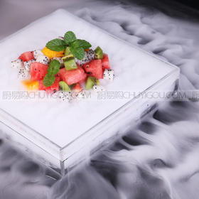 分子美食创意盛器 创意干冰盘 液氮生烟盘 西班牙进口分子美食液氮盘 定制餐具 异形 高端 大董餐具【大号26厘米*26厘米】