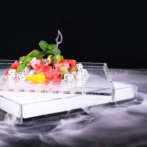 分子美食创意盛器 创意干冰盘 液氮生烟盘 西班牙进口分子美食液氮盘 定制餐具 异形 高端 大董餐具【大号26厘米*26厘米】 商品图1