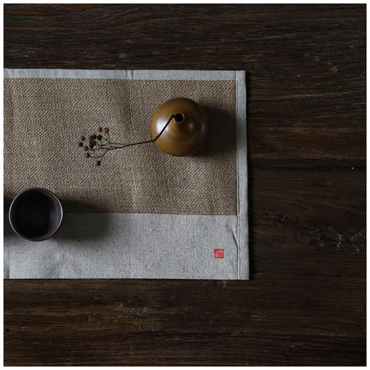 米马杂货 手工编织黄麻茶席/茶台 从容不迫是优雅的起点 商品图2