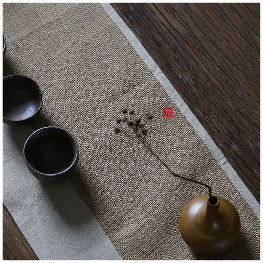 米马杂货 手工编织黄麻茶席/茶台 从容不迫是优雅的起点 商品图1