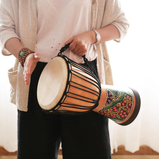 米马杂货 来自印尼 手工制作的真皮鼓 打击乐是最原始的音乐 商品图4