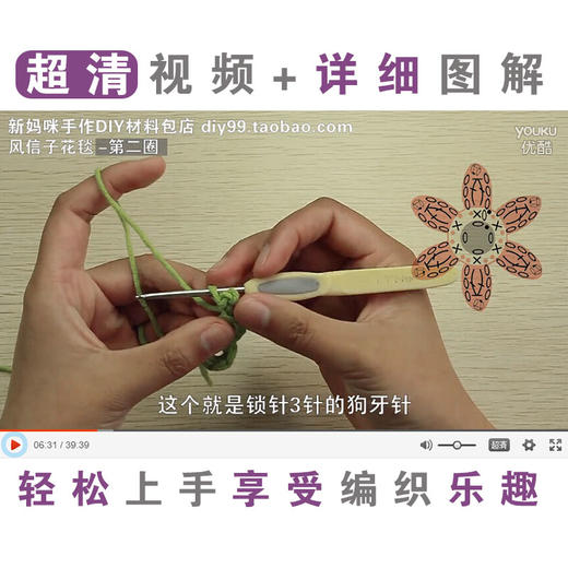【B058】新妈咪手作_钩针风信子毯教程 商品图4