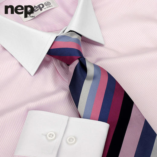 男士条纹棉涤混纺英式衬衫 商品图1
