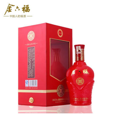 【金六福】 开窗礼盒  浓香型白酒52度 喜酒送青岛啤酒500mlX2听 商品图0