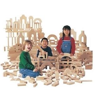幼儿园大型实木积木 420件原木积木益智玩具 大块实木积木 商品图1