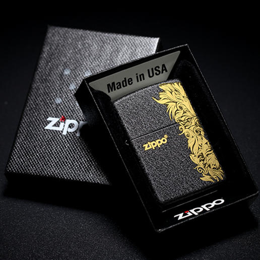 【优美】zippo打火机正版 二战黑裂漆236 纯铜防风男士礼物 商品图0