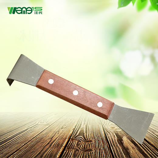 【本周特价蜂具】汪氏蜂具出口多用加厚起刮刀不锈钢木柄两用养蜂起刮铲平口割蜜刀 商品图5