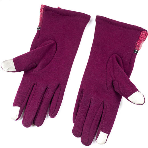 【优美】棉手套女冬季加厚保暖骑车加绒触屏开车 商品图3