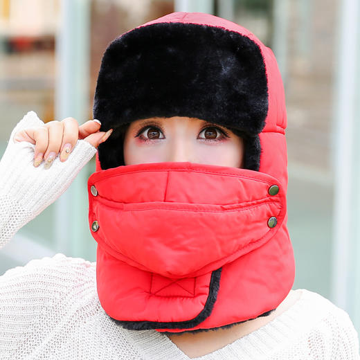 【优美】男女冬天户外骑车防寒中老年棉帽子雷锋帽 商品图1