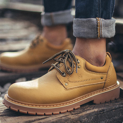 MR.A工装鞋男低帮鞋子男大头鞋男鞋英伦风男款皮鞋系带商务休闲鞋 商品图0