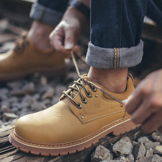 MR.A工装鞋男低帮鞋子男大头鞋男鞋英伦风男款皮鞋系带商务休闲鞋 商品图4