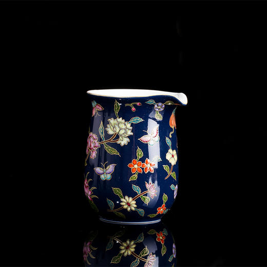 宝瓷林 蓝地珐琅彩折枝石榴杯6头9头茶具景德镇高温茶具礼盒装 商品图2